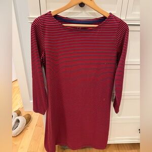 Vineyard Vines Womens Small Sankaty Striped Boatneck Mini Dress Red / Navy